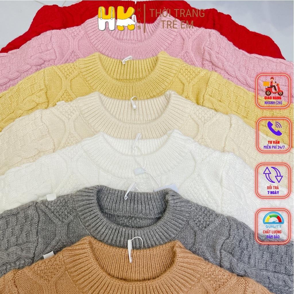 Áo len cho bé từ 0-3 tuổi, chất len cao cấp mềm mịn, áo cổ tròn dệt gân nhiều màu cho bé trai và gái- HK KIDS (mã 0182)