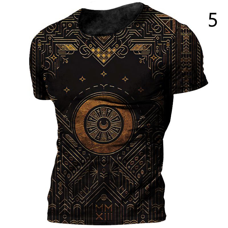 Áo Thun Thể Thao Tay Ngắn Cổ Tròn In Hình 3D Phong Cách Vintage Thời Trang Mùa Hè Cho Nam XXS ~ 6XL