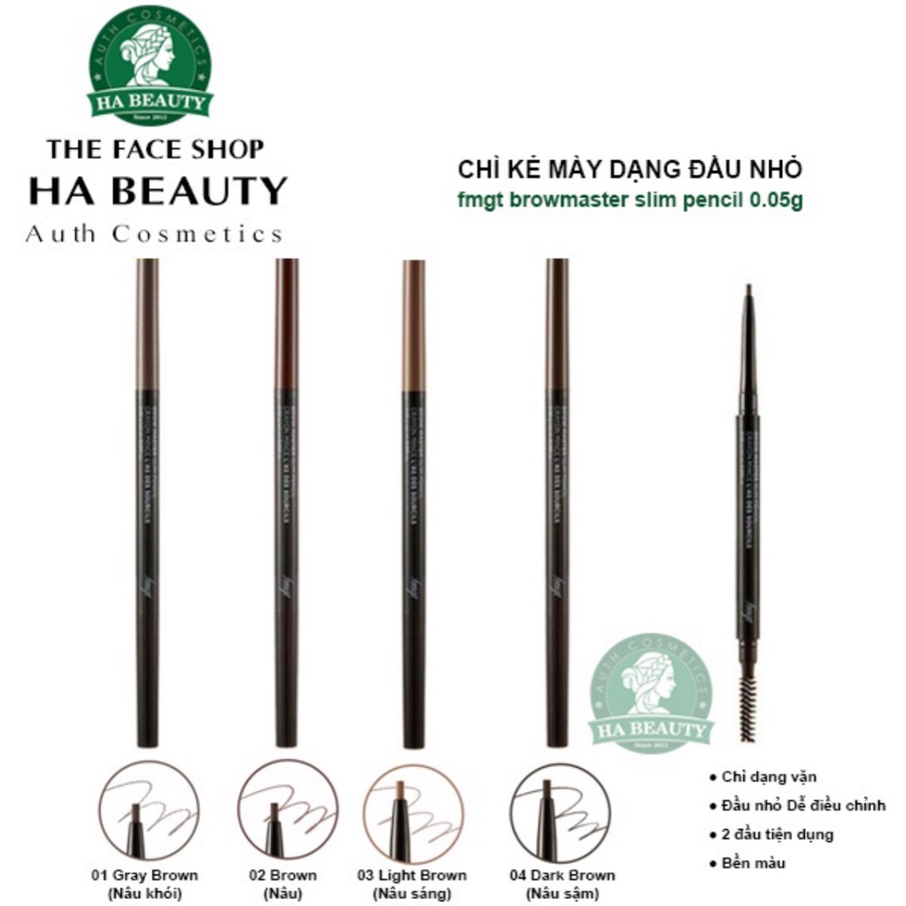 Chì kẻ mày trang điểm chân mày lông mày The Face Shop fmgt Designing Eyebrow Pencil 0.25g