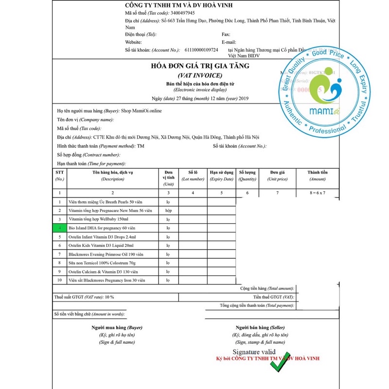 Cho mẹ bầu Dha bầu bioisland Úc