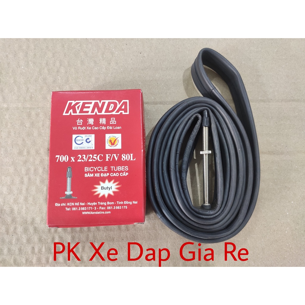 Săm xe đạp KENDA 700x23/25c van dài 80mm, Săm xe đạp đua van dài 80mm