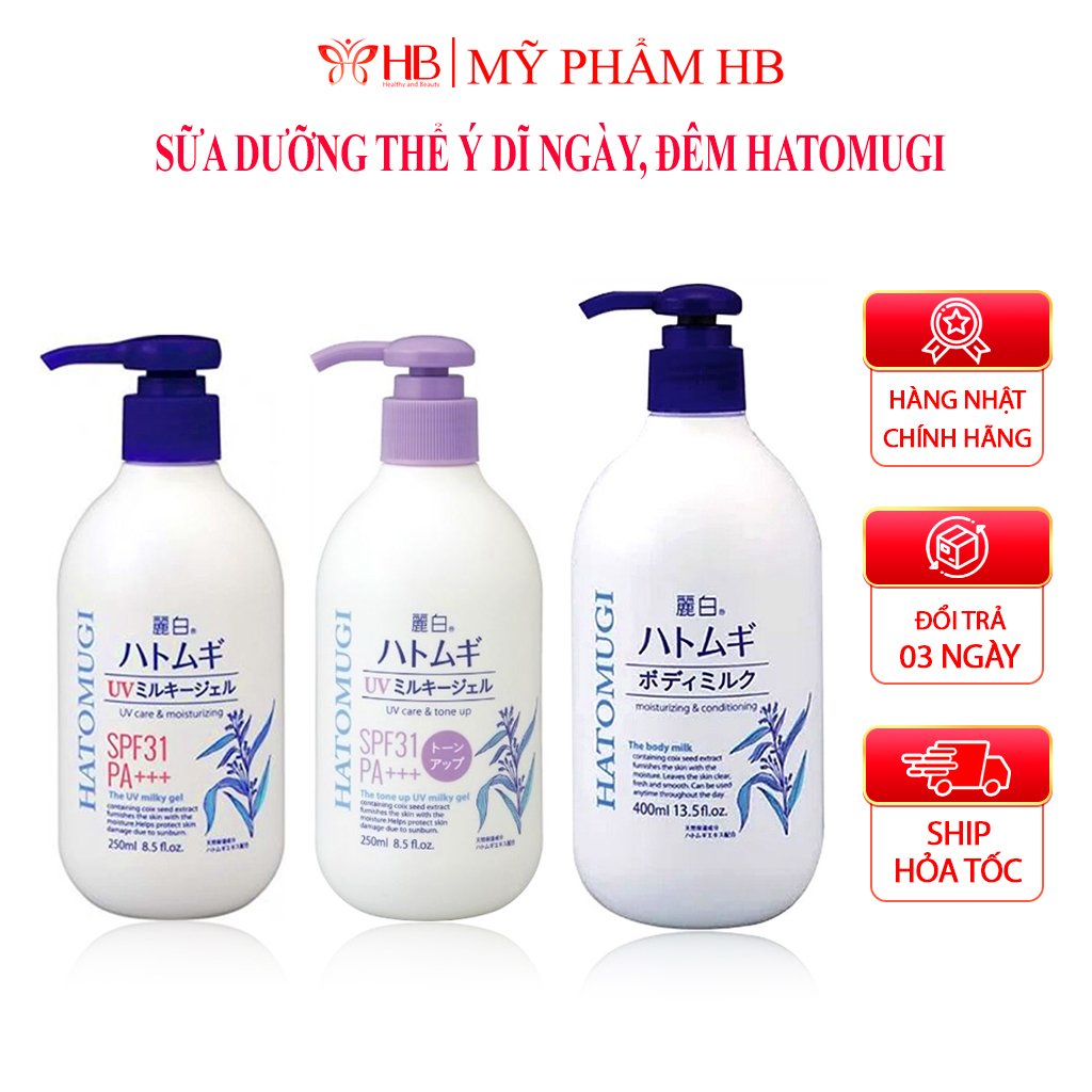 Sữa Dưỡng Thể HATOMUGI Nội Địa Nhật , Dưỡng Thể Chống Nắng Hạt Ý Dĩ
