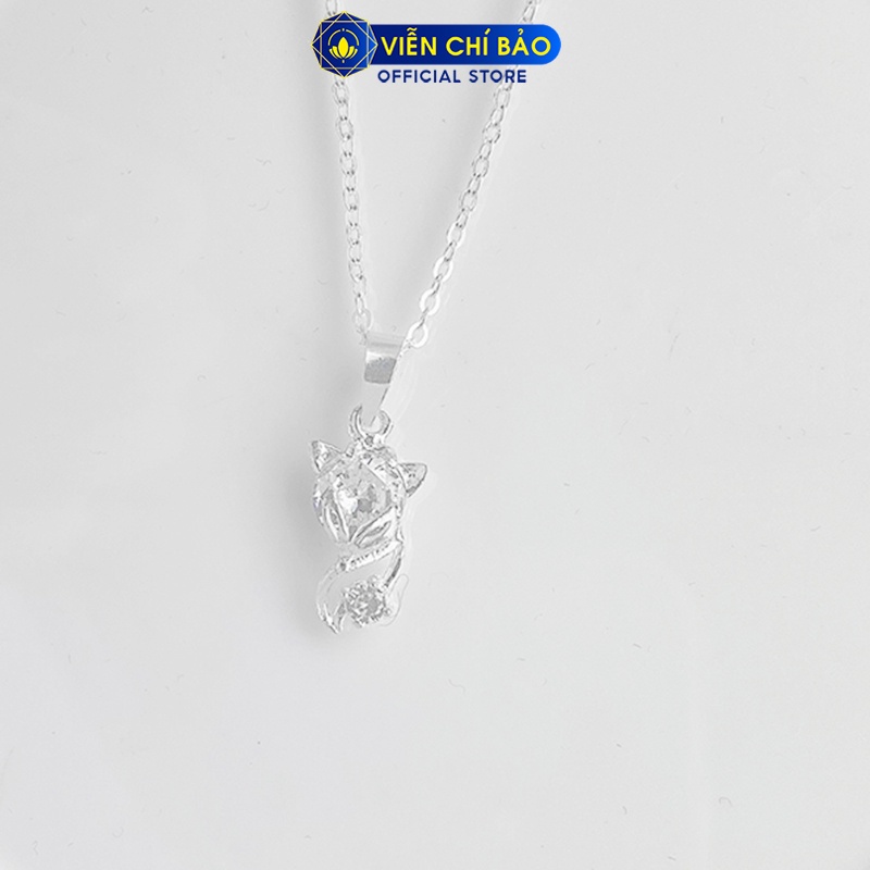 Dây chuyền bạc nữ mặt Hồ Ly đá trắng bạc 925 thời trang phụ kiện trang sức nữ Viễn Chí Bảo D400651-TR