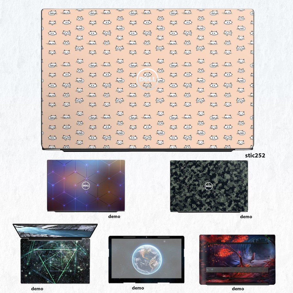 Skin dán Laptop Dell in hình mèo con - stic252 (inbox mã máy cho Shop)