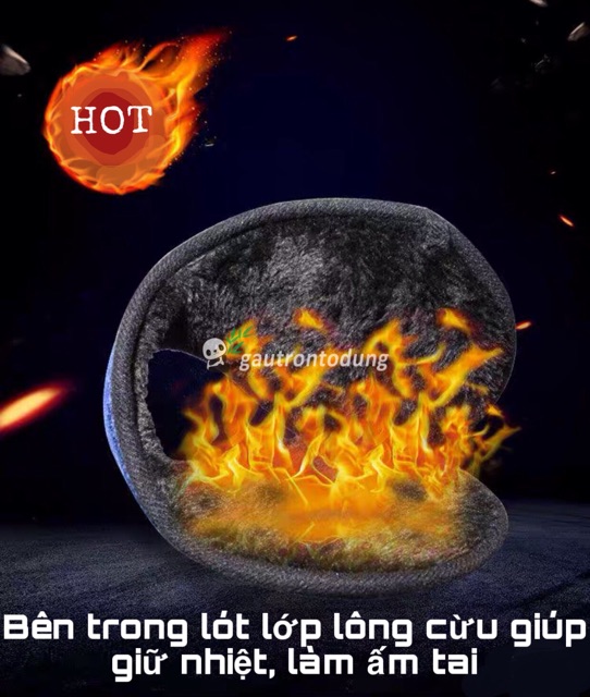 [Mã FAWINTER hoàn 15% xu đơn 99K] Bịt tai lót lông cừu giữ ấm mùa đông, Chụp tai chống lạnh đi xe máy cho nam và nữ | BigBuy360 - bigbuy360.vn