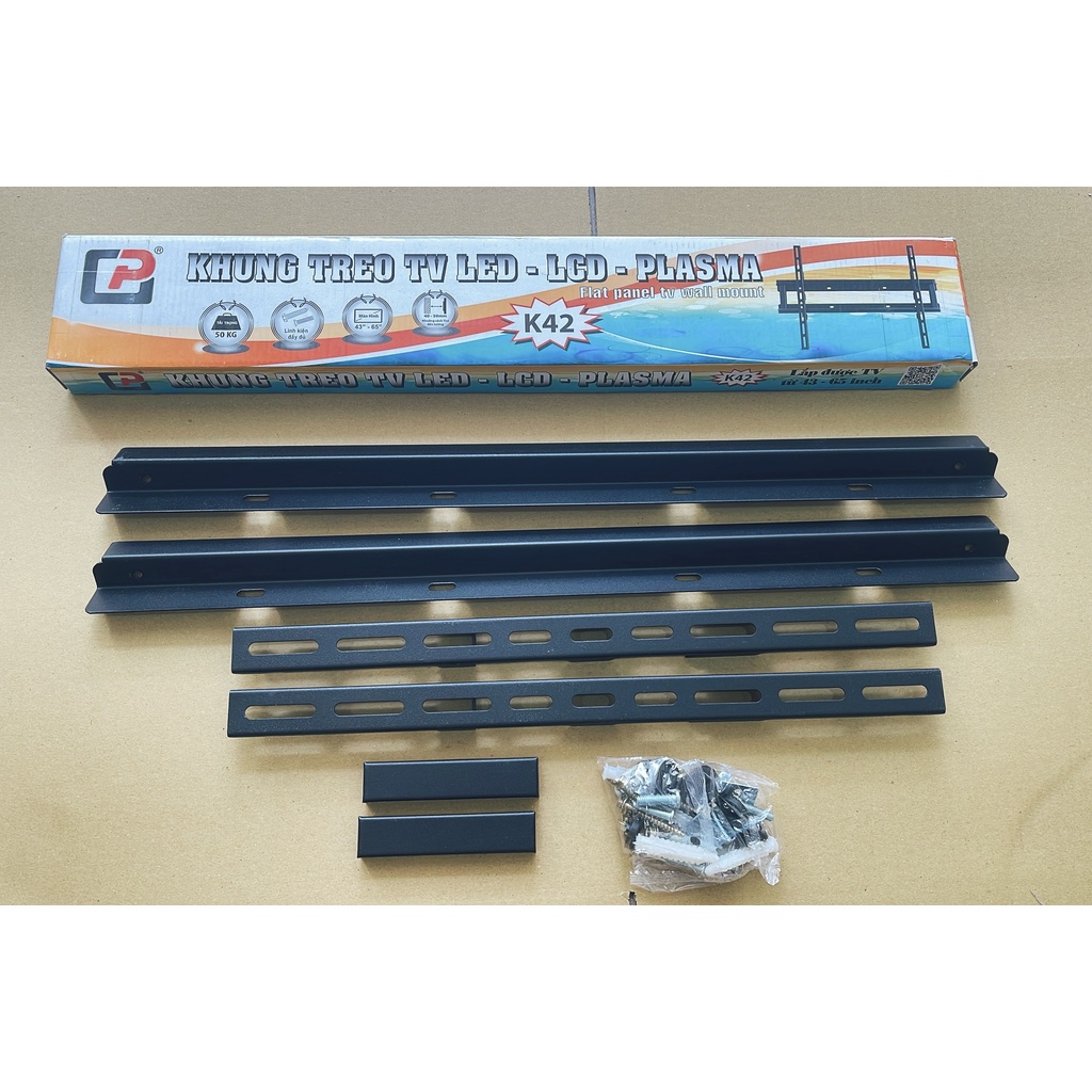Khung kệ treo tivi cố định, khung giá treo tivi led hàng loại dày cho mọi hãng tivi từ 19inch-65inch- K32,K42