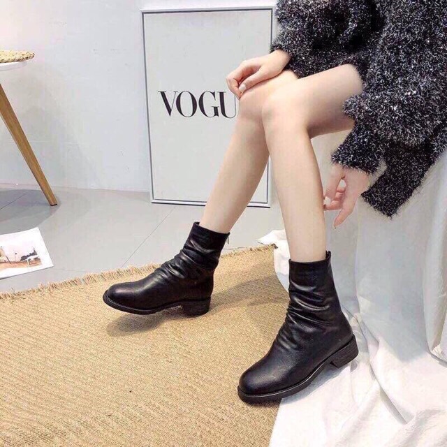 FREESHIP Bốt nữ da nhăn mẫu mới siêu hot X25 | BigBuy360 - bigbuy360.vn