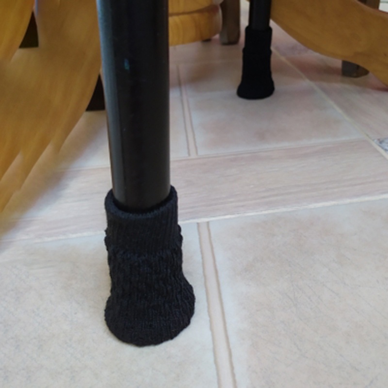 Bộ 4 Vỏ Bọc Chân Ghế Dệt Kim Chống Trượt Giảm Tiếng Ồn Tiện Dụng