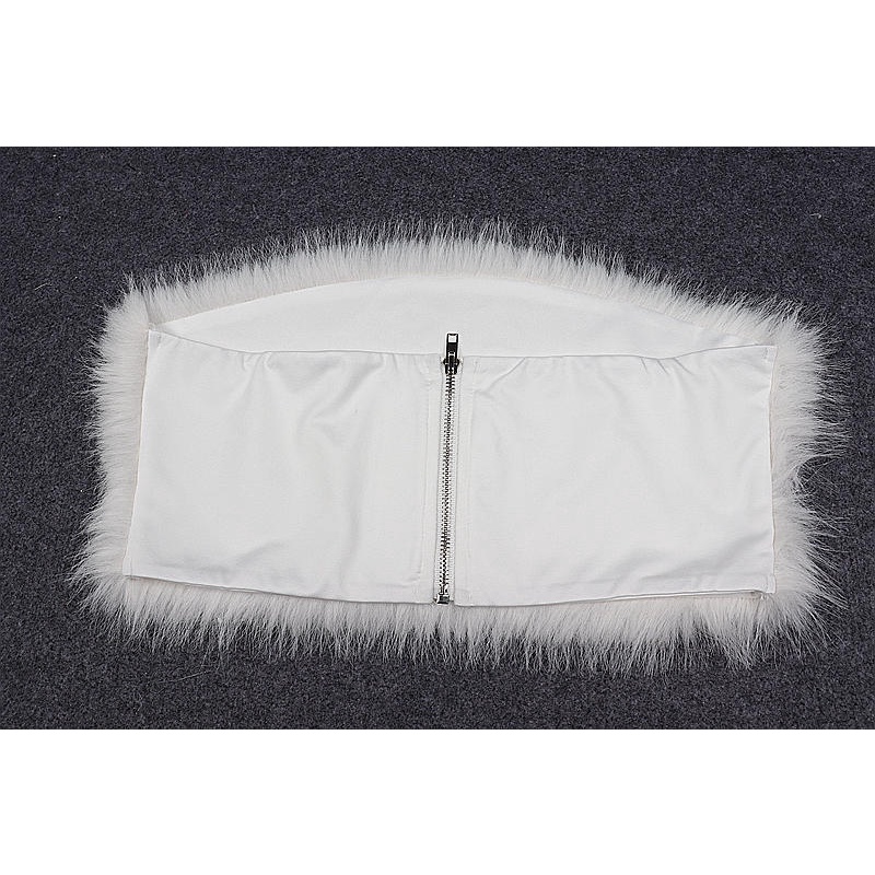 Áo Croptop Trễ Vai Phối Lông Thời Trang Mùa Hè Quyến Rũ