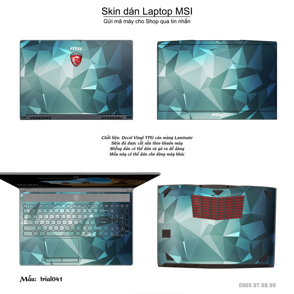 Skin dán Laptop MSI in hình Đa giác _nhiều mẫu 7 (inbox mã máy cho Shop)