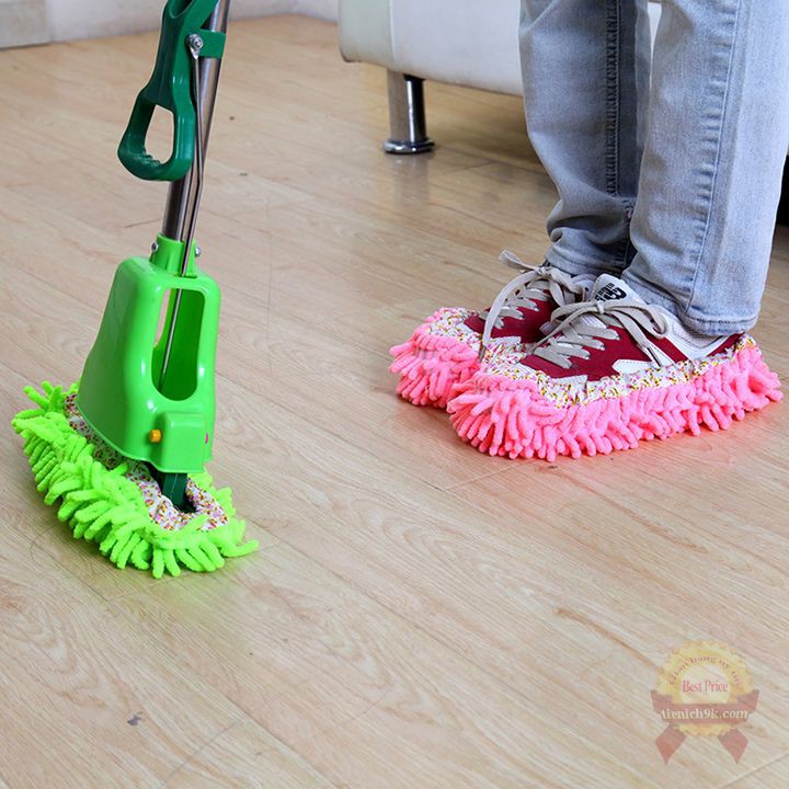 Giẻ Dép lau nhà san hô có thể dính vào cây lau và giày siêu thấm có bo viền
