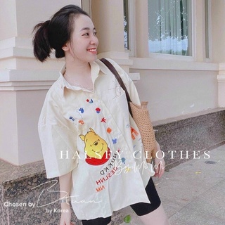 [ kèm Ảnh Thật ] Áo Sơ Mi Gấu Chữ