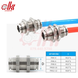 Nối 2 đầu ống khí siết thành inox IPM