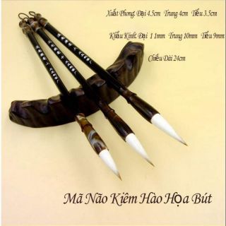 COMBO 3 Bút lông thư pháp Mã Não Kiêm Hào viết chữ Hán