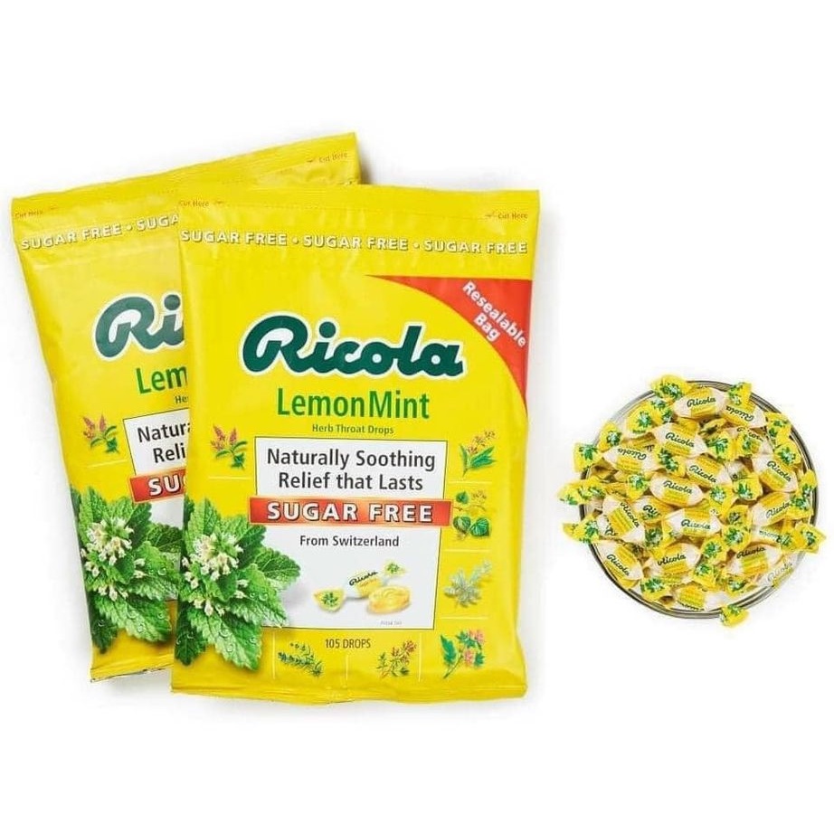 Kẹo RICOLA LEMONMINT ngậm ho không đường 105 viên
