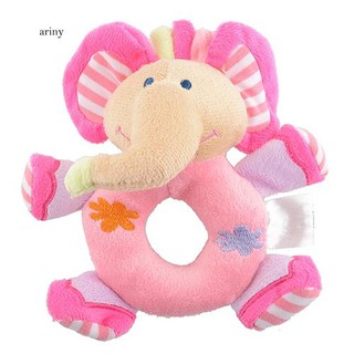 ♞Baby Infant Kids Gifts Cute Soft Pink Elephant Plush Rattle Educational Toys