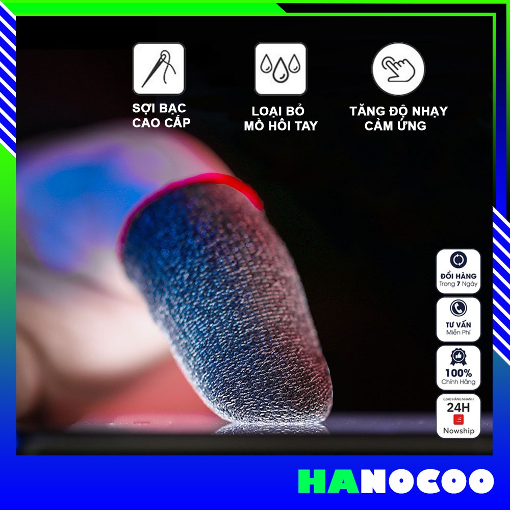 Bao tay chơi game sợi bạc ff cao cấp 2 ngón siêu nhạy găng tay chống mồ hôi giá rẻ chính hãng