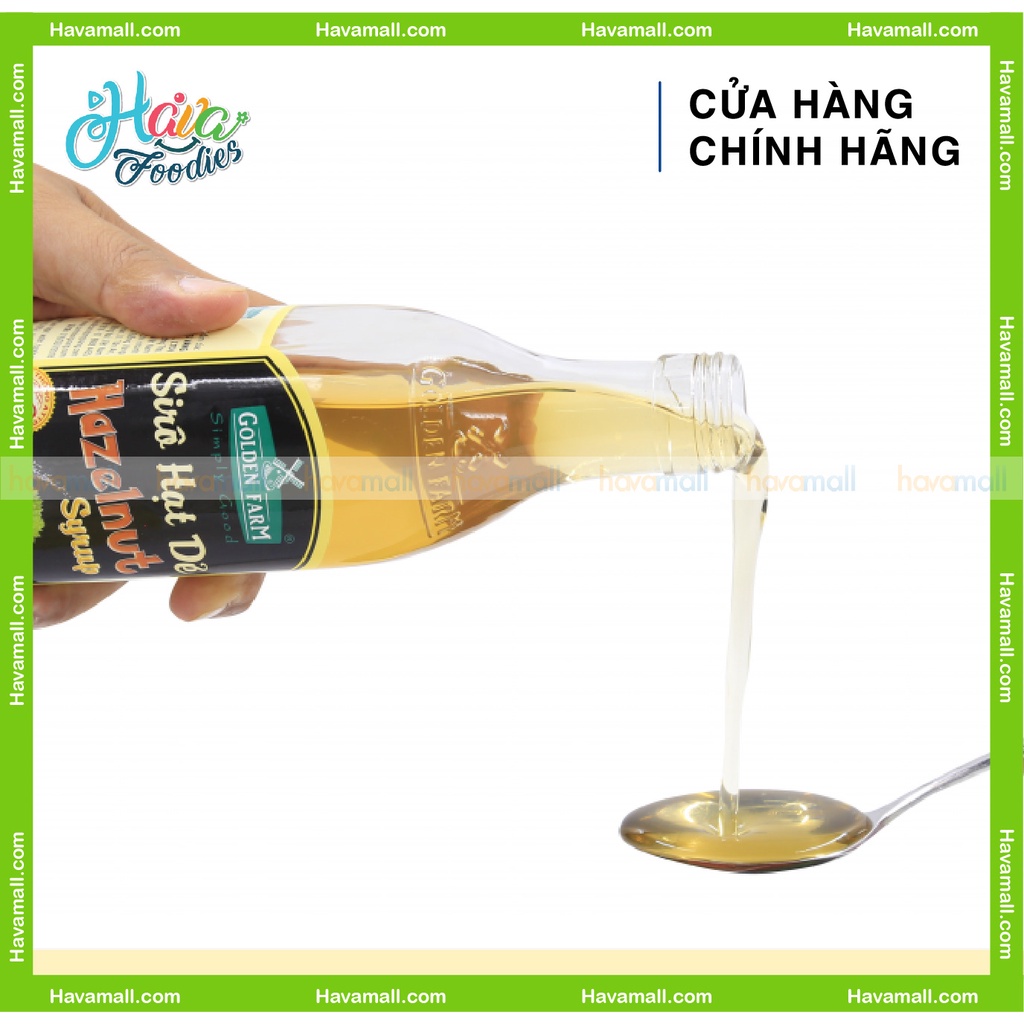 [HÀNG CHÍNH HÃNG] Siro Golden Farm Đủ Vị Chai Thủy Tinh 520ml