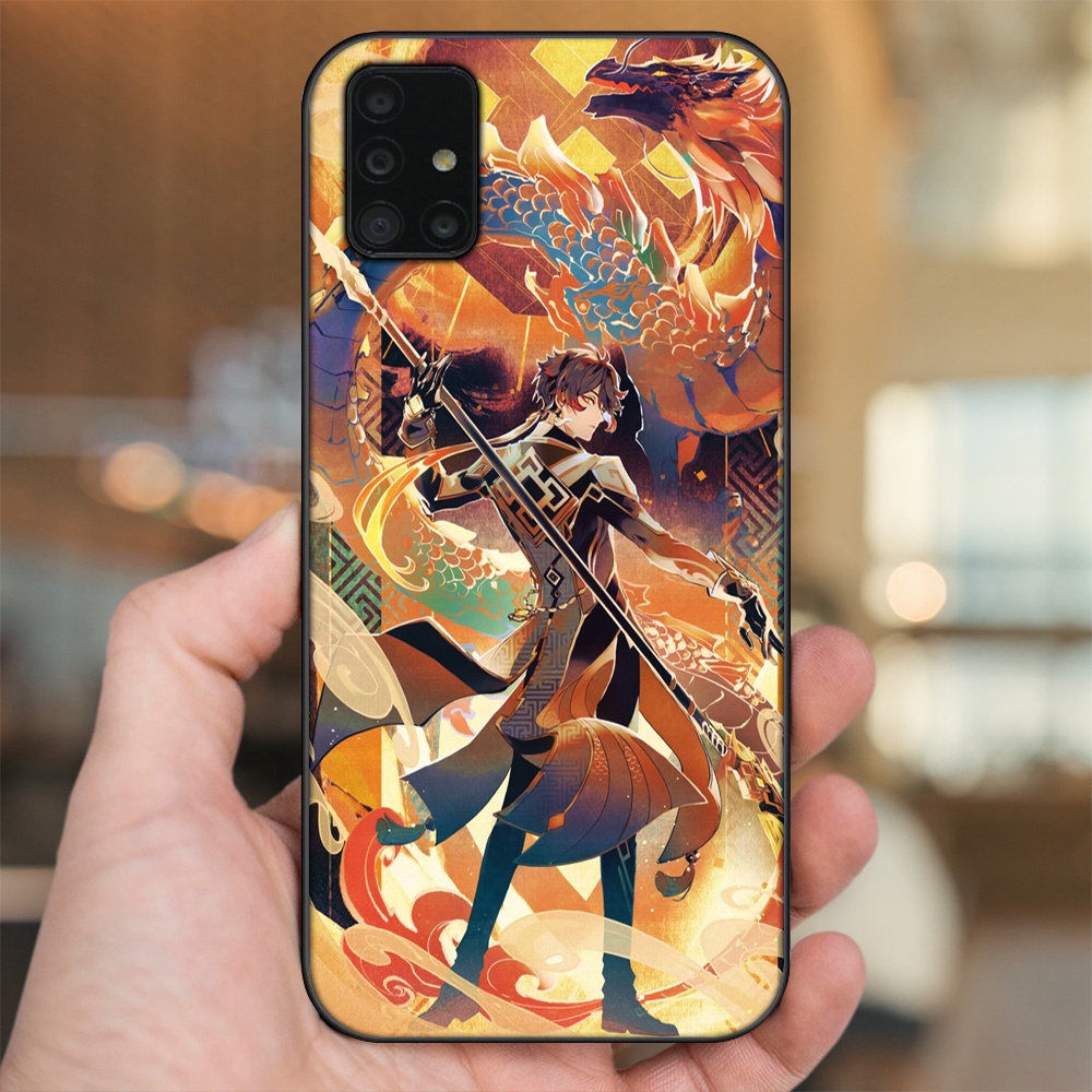 Ốp lưng Samsung A51, A71 viền đen in hình Zhongli Genshin Impact