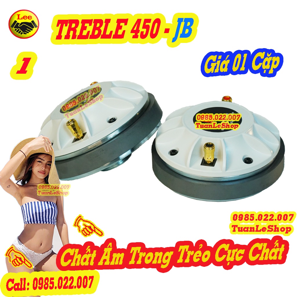 02 TREBLE 450 JB NẮP NHÔM TRẮNG REN XOÁY - LOA TREP 450 – Giá 02 LOA 450 J B L TRẮNG REN XOÁY