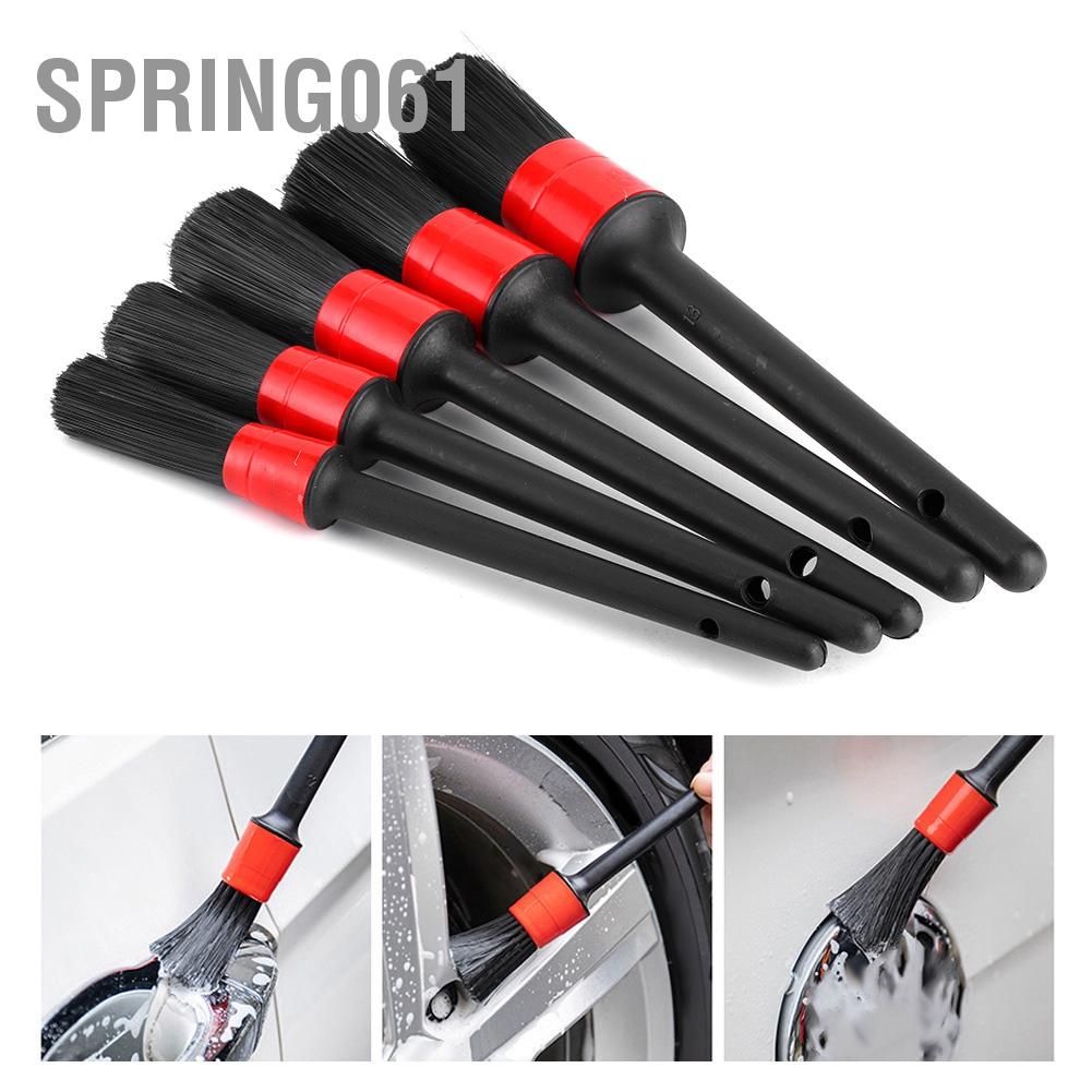 Spring061 5 cái Bàn chải chi tiết ô tô Khô ướt Sử dụng kép Làm sạch tóc Di động Tự Chi Bộ công cụ