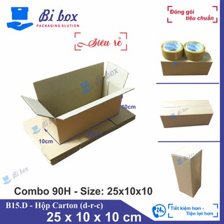 Combo 90 thùng carton 25x10x10 - thùng carton giá rẻ