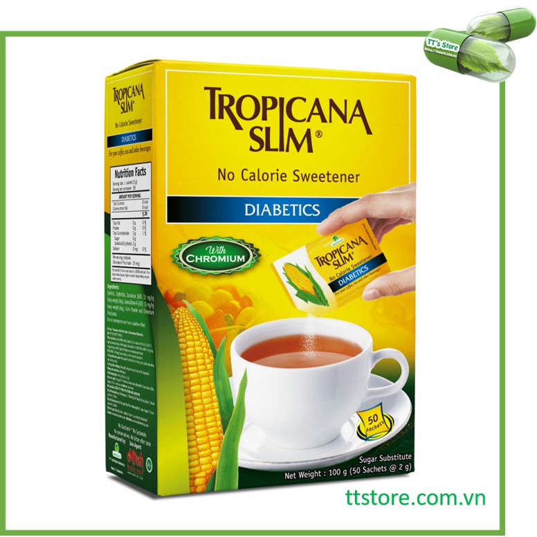 Đường bắp Tropicana Slim Diabetics (Hộp 50 gói x 2g) - Đường ăn kiêng, cho người tiểu đường