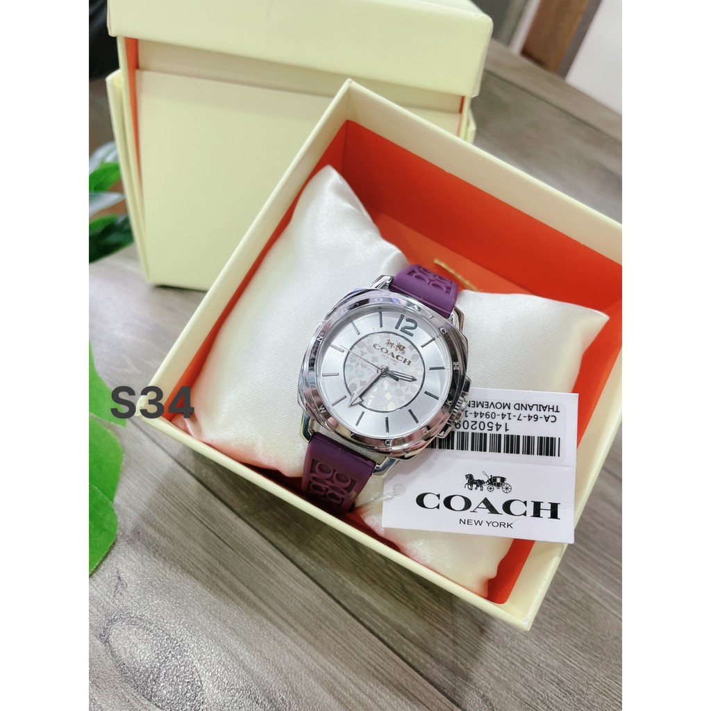 Đồng hồ nữ coach boyfriend 14502091 14502093 14502094 14502095 dây cao su , size 34mm