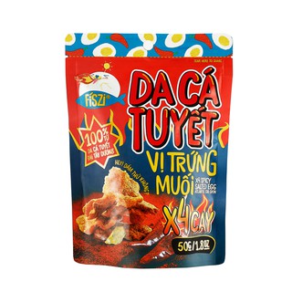 Da Cá Tuyết Trứng Muối FISZI x4 Cay Giòn Tan 50g