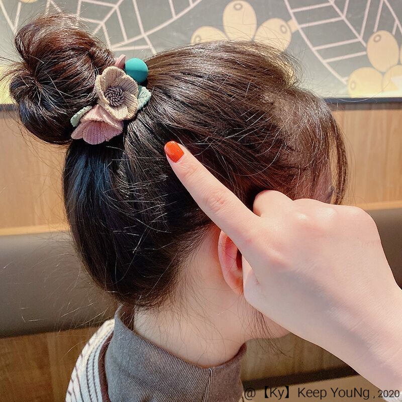 [Ky] Phiên bản Hàn Quốc của mùa thu và mùa đông mới sợi len đầu dây thừng nhỏ cổ tích cửa hàng làm bằng tay hoa đơn giản rừng ngọt ngào phụ kiện tóc đuôi ngựa