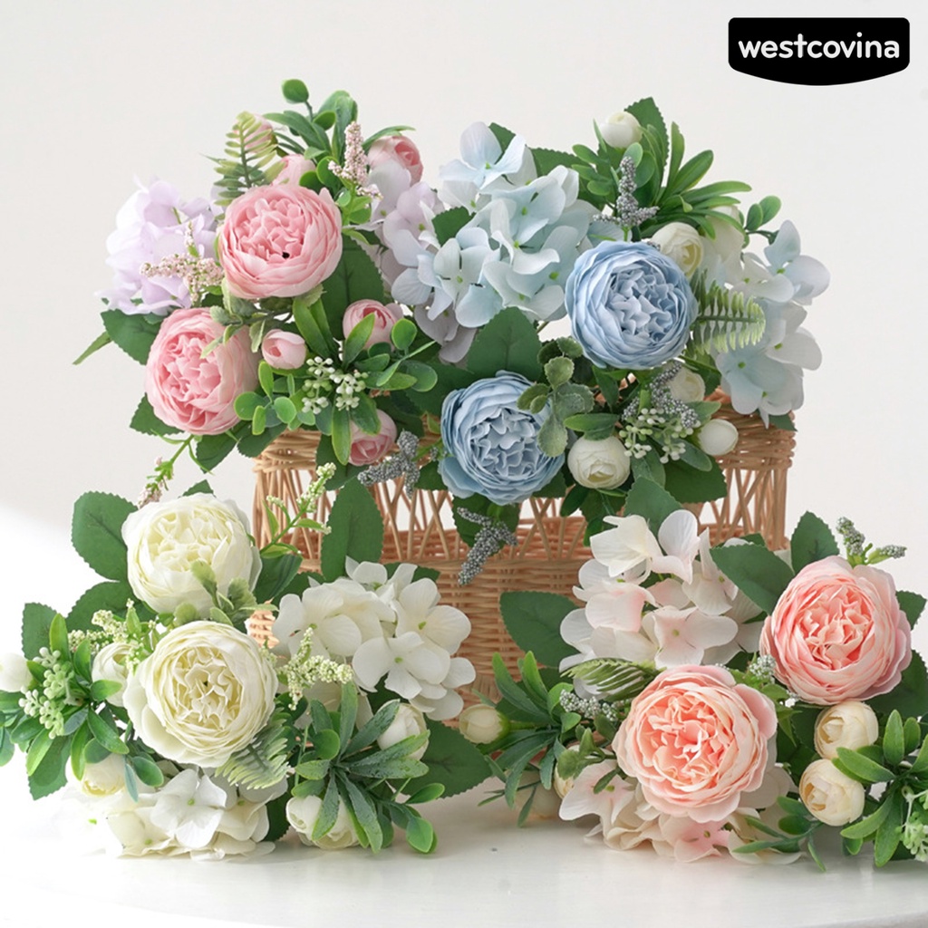 [Hot]⚘Chậu Hoa Hồng Nhân Tạo Sống Động Dùng Trang Trí Sân Vườn