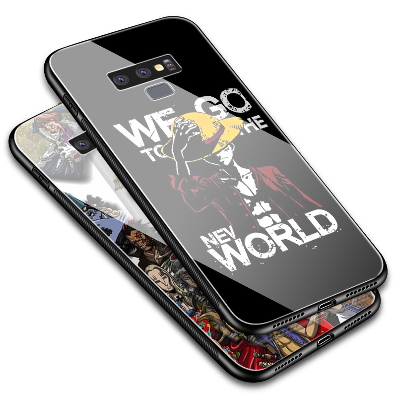 Ốp Điện Thoại Kính Cường Lực Viền Mềm In Hình Luffy One Piece Cho Samsung Galaxy S8 S9 S10 Plus RCZ66