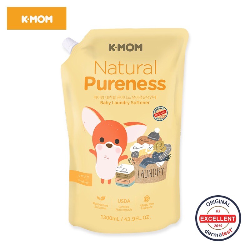 [MẪU MỚI] Nước xả vải sơ sinh hữu cơ (Organic) K-MOM Hàn Quốc