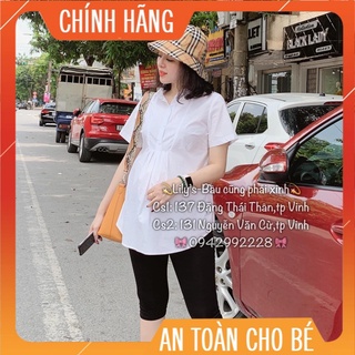 [FreeShip – Xả kho 1 ngày] Áo bầu sơ mi trắng cộc đẹp M01( ảnh thật)