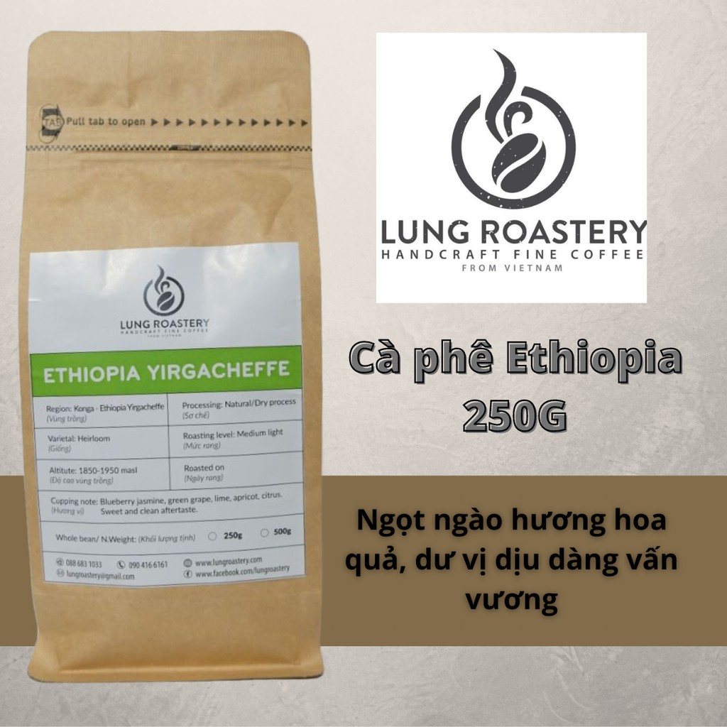 Cà Phê Ethiopia Nhập Khẩu Lung Roastery, Gói 250g