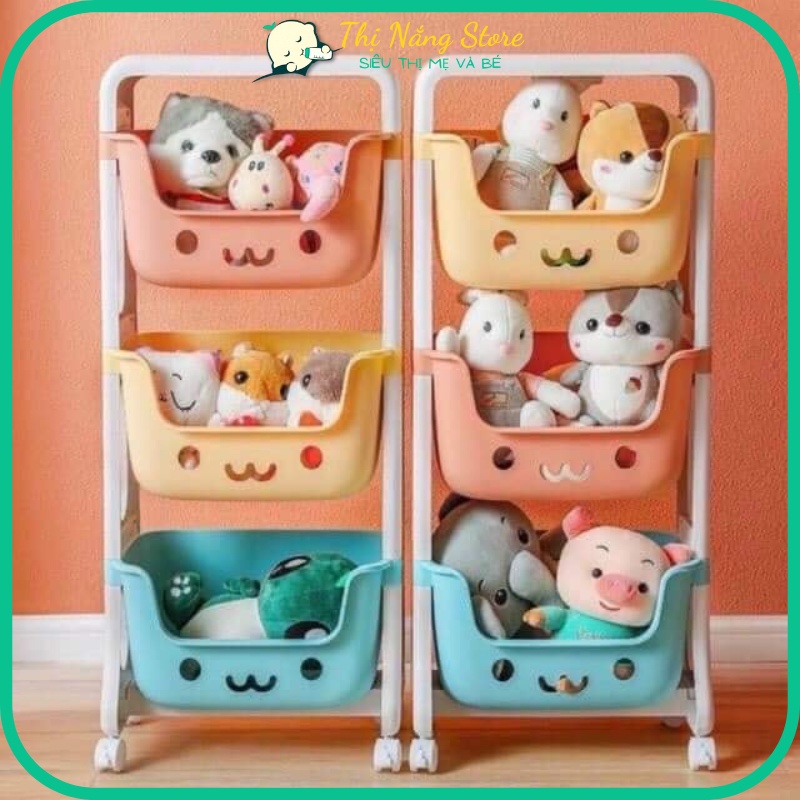 Kệ gấu HOKORI Việt Nhật Hình Gấu có bánh xe đa năng, làm Kê Đựng Đồ Chơi, Kệ Sách Cho Bé Thị Nắng Store