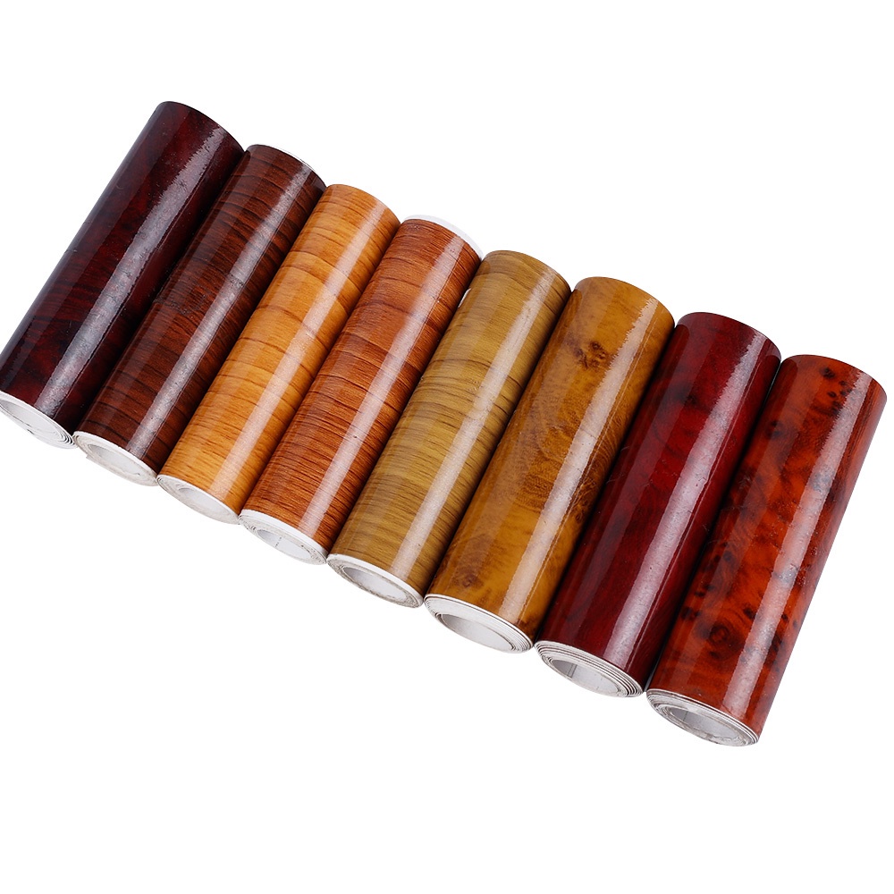 Nhãn Dán Trang Trí Xe Hơi Họa Tiết Vân Gỗ Tự Dính Chống Thấm Nước 10 * 100cm