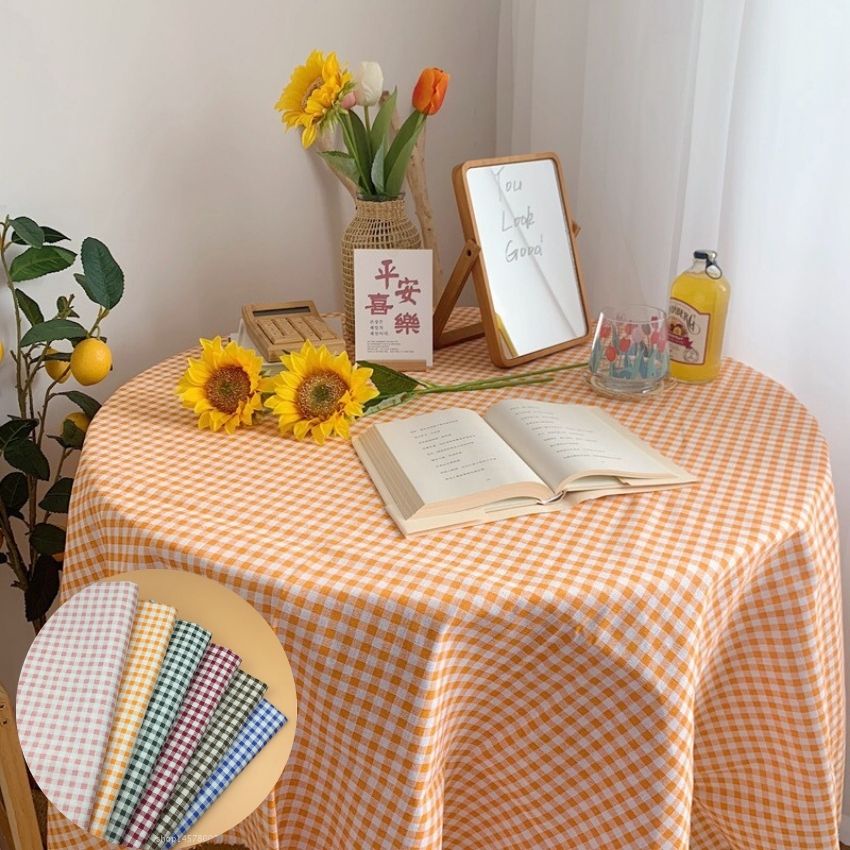 [HCM-nhiều mẫu] Khăn trải bàn vải bố canvas họa tiết sọc caro,hoa vinatge decor bàn ăn,bàn học,phông nền chụp hình,pinic