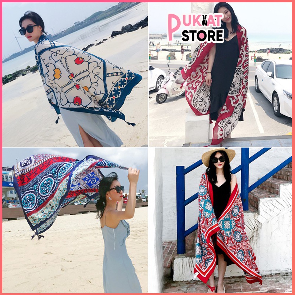 Khăn choàng thổ cẩm boho đi biển size lớn 180cm x 90cm 50 mẫu hottrend