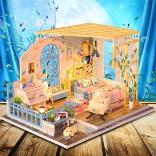 Kèm Mica - Mô hình nhà gỗ búp bê Dollhouse DIY - S001 Quietly Elegant