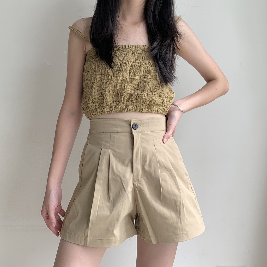 Quần short vải 2 li lưng chun TKQ36 LOLLIE STUDIO