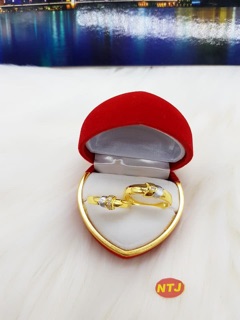Nhẫn đôi bạc xi vàng