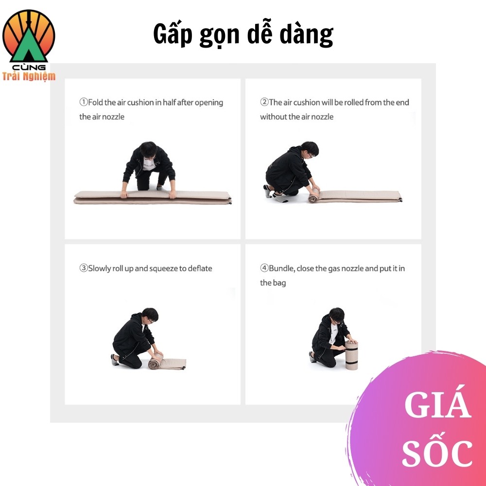 Đệm Hơi Đơn Naturehike Dòng Glamping Bơm Hơi Tự Động Dành Cho Du Lịch Cắm Trại NH20DZ002
