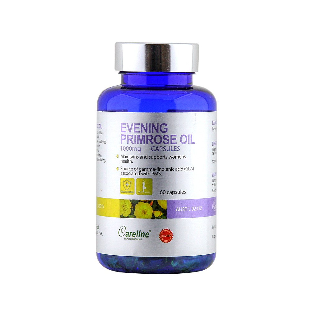 Viên Uống Tinh Dầu Hoa Anh Thảo Úc Careline Evening Primrose Oil 1000mg Tăng Cường Sức Khoẻ Da Và Nội Tiết - 60 Viên