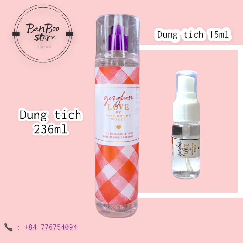 [ GINGHAM LOVE ] Xịt thơm toàn thân Bodymist
