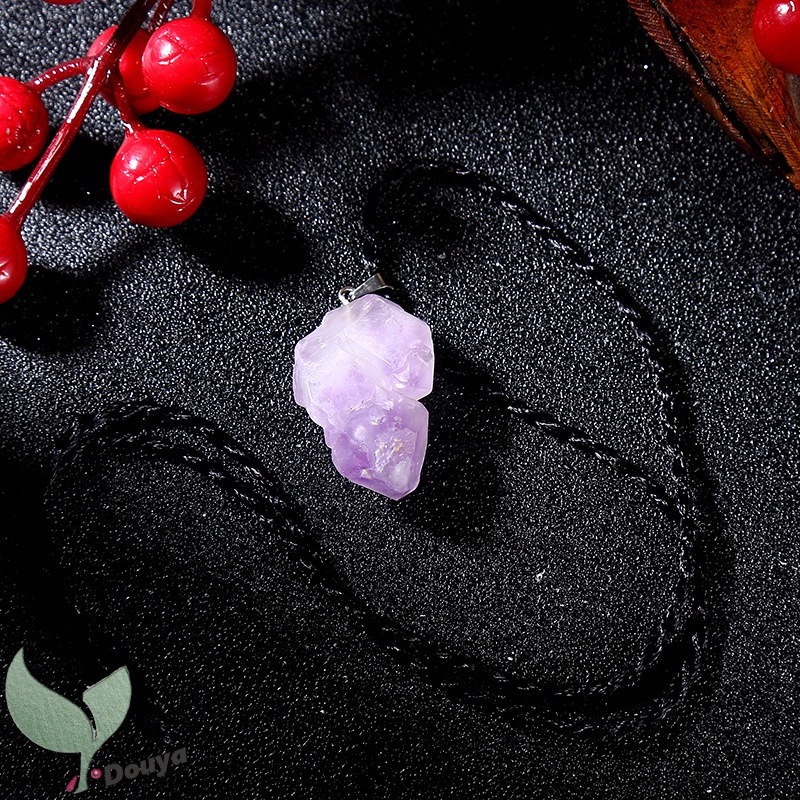 Mặt Vòng cổ Đá Thạch Anh Tím Tự Nhiên Làm Trang Sức Thời Trang