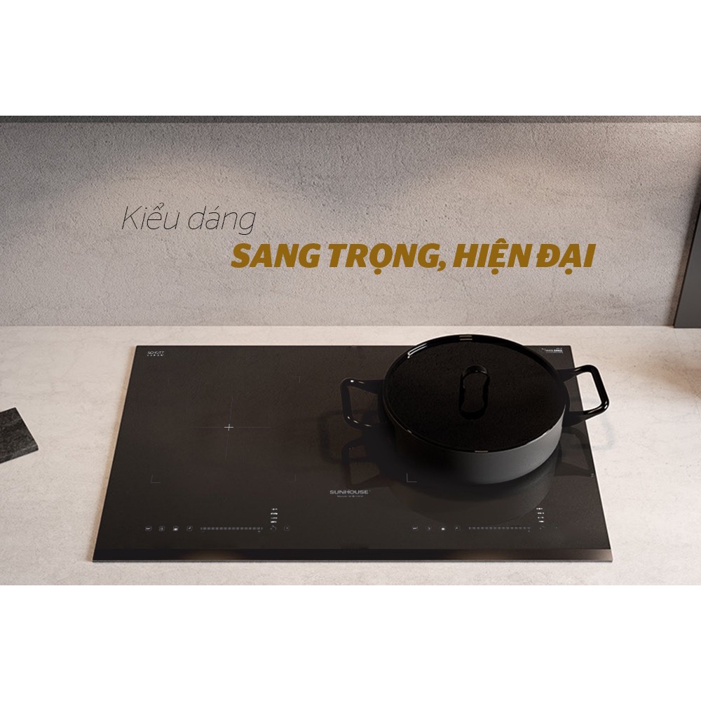 Bếp đôi điện từ Sunhouse SHB-DI05 Plus -Hàng chính hãng bảo hành điện tử 36 tháng