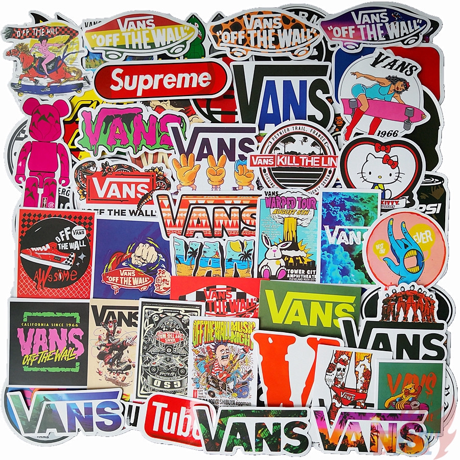 Set 200 Miếng Dán Logo &amp; Vans Trang Trí Đa Năng