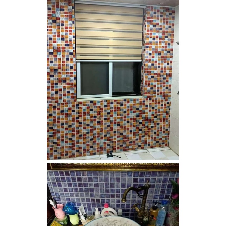 Giấy Dán Tường Tự Dính Bằng Pvc Họa Tiết Gạch 3d Chống Thấm Nước Trang Trí Nhà Bếp / Phòng Tắm