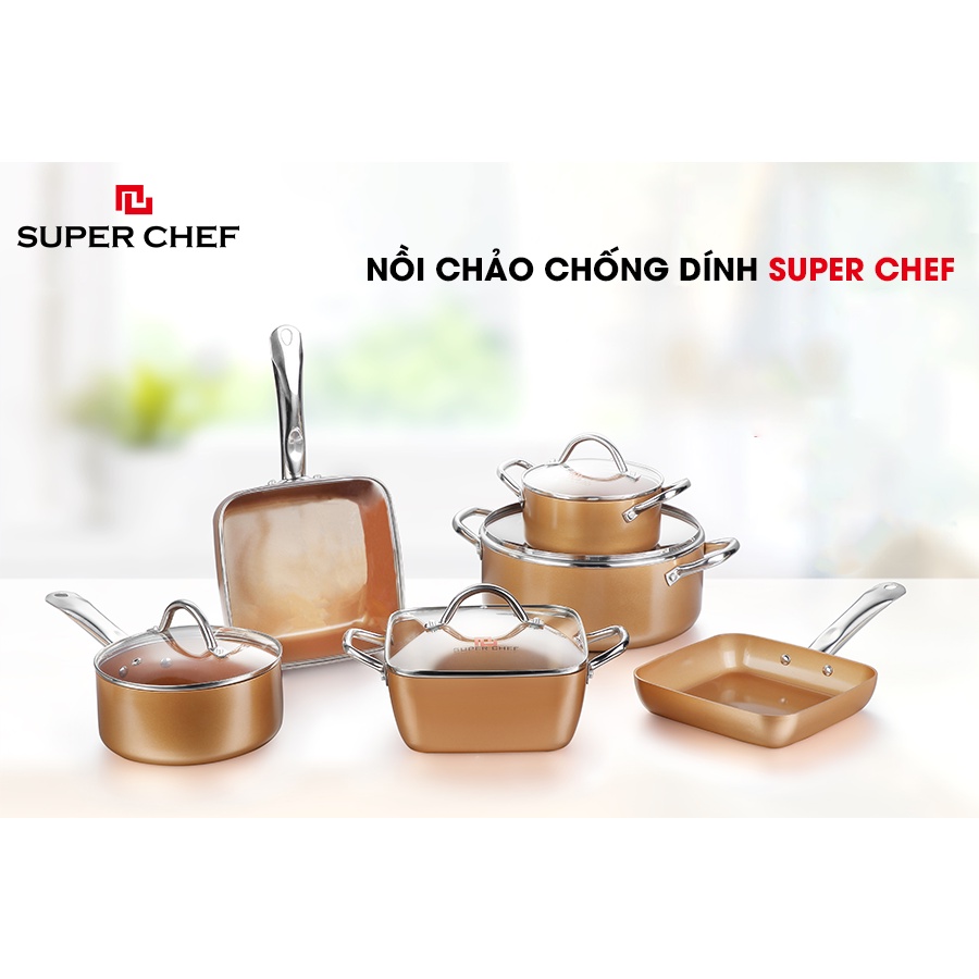 Bộ 6 nồi chảo chống dính Super chef an toàn, tiện lợi, dành cho mọi loại bếp